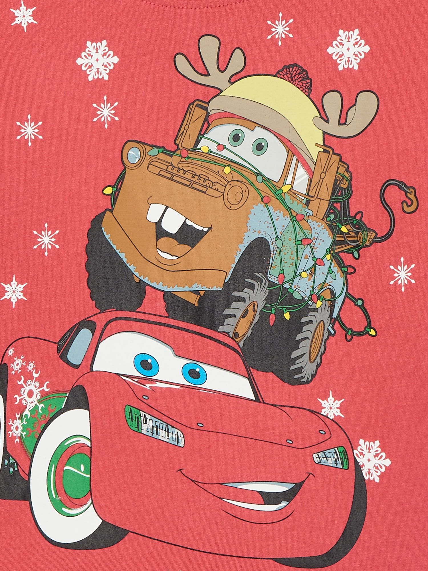 Pixar Cars Toddler Boys' Christmas Graphic Tee with Long Sleeves, Sizes 12M-5T