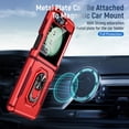 thumbnail image 6 of Decase for Samsung Galaxy Z Flip 6 2024 Case with Tempered Screen Protector & Hinge Protection & Finger Ring Metal Stand, Heavy Duty Shockproof Rugged Cover for Galaxy Z Flip6 5G,Red+Rose, 6 of 9