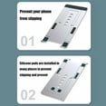 thumbnail image 5 of Portable Foldable Aluminum Alloy Phone Stand - Adjustable Lazy Desktop Stand, Non- Rubber Pads, Compatible with Smartphones & Tablets,Silver, 5 of 8