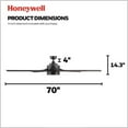 thumbnail image 2 of Honeywell Xerxes 70" Ceiling Fan w/ Remote Control, & Reversible Blades, Black, 2 of 12