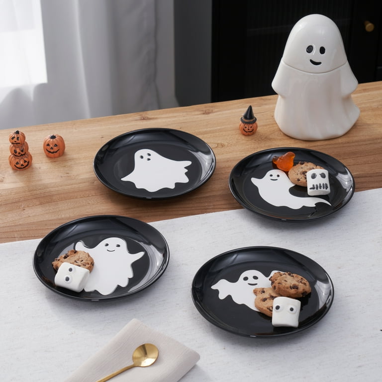 Way to Celebrate Halloween 4pk Ceramic Ghost Appetizer Plates