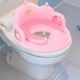 thumbnail image 2 of Asiento de entrenamiento para ir al baño para niños y niñas, con cojín suave desmontable, asa y respaldo resistentes, color rosa, 2 of 8