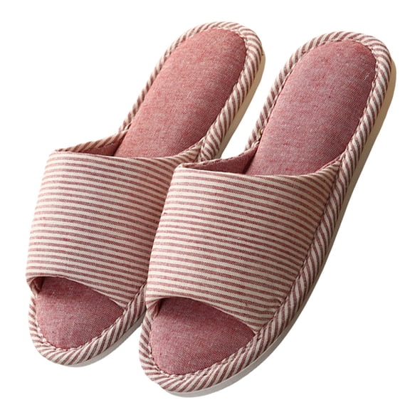 LOLIPPYY Durable Pink Cotton Linen Indoor Slippers for Women's with AntiSlip Design Perfect for All Seasons Size 1 Pair