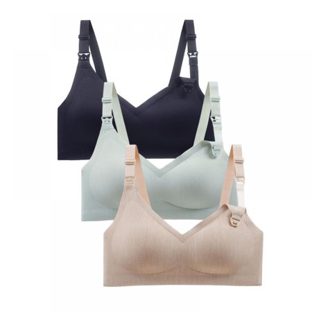 

Maternity & Nursing Bra for Pregnancy and Breastfeeding - without Underwire for Pregnant Women Full Cup Pregnant Breastfeeding Feeding Plus Size Nursing Bra M-3XL(3-Packs)