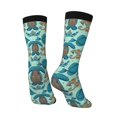 thumbnail image 3 of Goofa Turtles And Seahorses Printed Men's Crew Socks, Soft Durable Breathable Moisture-Wicking with Odor Control Cotton socks, 3 of 9