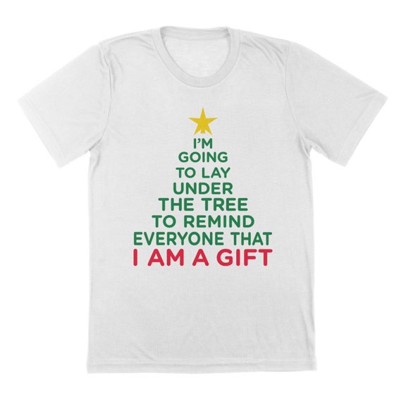 Under The Tree Holiday Christmas Graphic White Mens Cotton T-Shirt