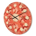 thumbnail image 3 of Designart 'Red Flowers Of Bird Of Paradise ' Mid-Century Modern Wood Wall Clock, 3 of 5