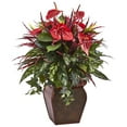 thumbnail image 1 of Nearly Natural 6905 Anthurium Mixed Plant with Planter, 1 of 3