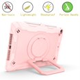 thumbnail image 3 of Kids Case for iPad 9th/ 8th/ 7th Generation 2021 2022 2019,TECH CIRCLE Heavy Duty Hybrid Shockproof 360 Rotating Stand Anti Scratch Drop-Proof Protection Case with Hand Shoulder Strap,Rosegold, 3 of 8