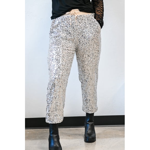 Sequin Joggers w/ Pockets