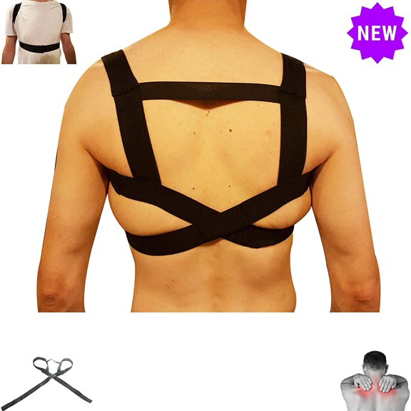 Shoulder Posture Corrector by FOMI Care | Upper Back Support and Brace | Lightweight, Fastener Strap | Back Straightener to Promote Healthy Postural Position and Correct Spinal Alignment