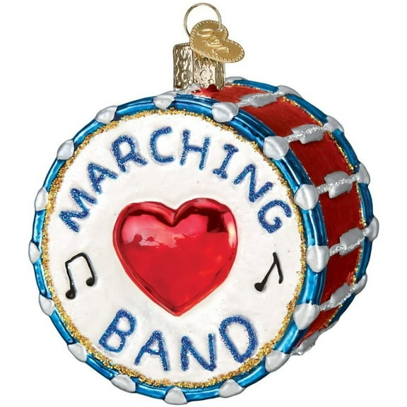 Old World Christmas Marching Band Glass Ornament Drum School Spirit 38052