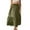 Army Green, variant on Feancey Maxi Skirts for Women Elastic Waist Casual A-Line Skirt Summer Flowy Tiered Skirts Solid Color Loose Beach Long Skirt 2025 Trendy Vacation Outfits Army Green 3XL