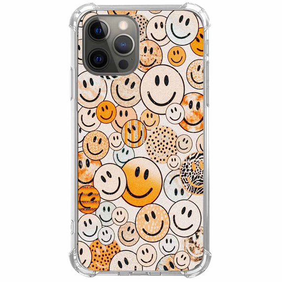 Hippie Smiley Faces Case for iPhone 12 Pro ,Aesthetic Art Design Pattern TPU Shock Proof Cover Case