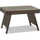 thumbnail image 1 of Outdoor Side Table, Portable Wicker Coffee Table with Rattan and Steel Frame, All Weather Pre-Assembled Coffee Furniture, Standing Folding Patio for Courtyard, Poolside, Garden (Brown), 1 of 18