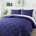 thumbnail image 4 of JML 3 Pieces Navy King Comforter Set, Soft Microfiber Bedding Set With 1 Comforter and 2 Pillow Cases Suit for All Seasons, 4 of 7
