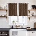 thumbnail image 2 of Dark Brown Rattan Kitchen Curtains Window Panels, Vintage Abstract Wicker Texture Insulated Window Treatment Curtain, Grommet Curtains for Bedroom/Living Room/Bathroom, 2 Piece 27.5"Wx39"L, 2 of 8