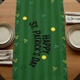thumbnail image 5 of St Patricks Day Table Runner, Gnomes Green Shamrock Spring Gold Coin Striped Cotton Linen Table Runners 90 Inches Long, Dresser Scarf Runner for Dining/Coffee/Kitchen/Hallway Tables 13''x90'', 5 of 9