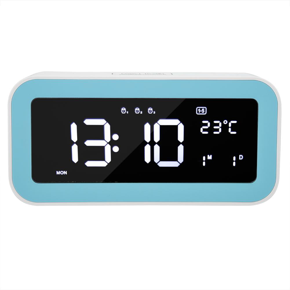 WITTI BEDDI Alarm Clock With Night Light And 3 USB Port Charging Station White 