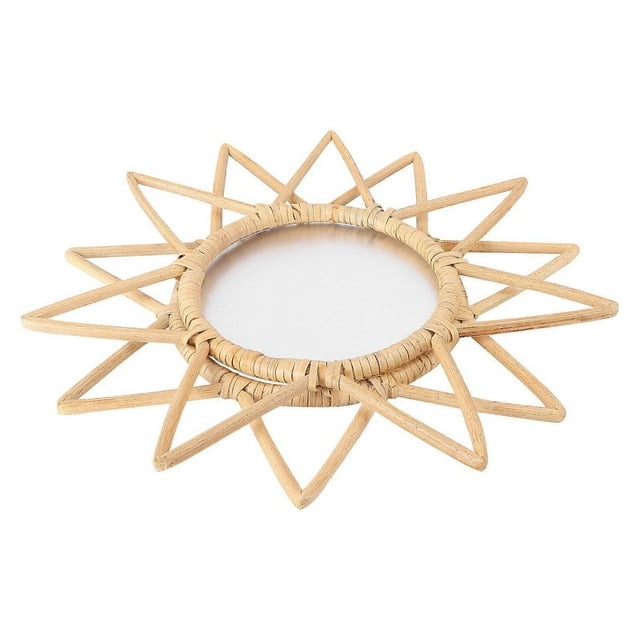 Woven Mirror 30X30X3CM Vintage Mirror Ideal For Bathroom And Living Room 1Set
