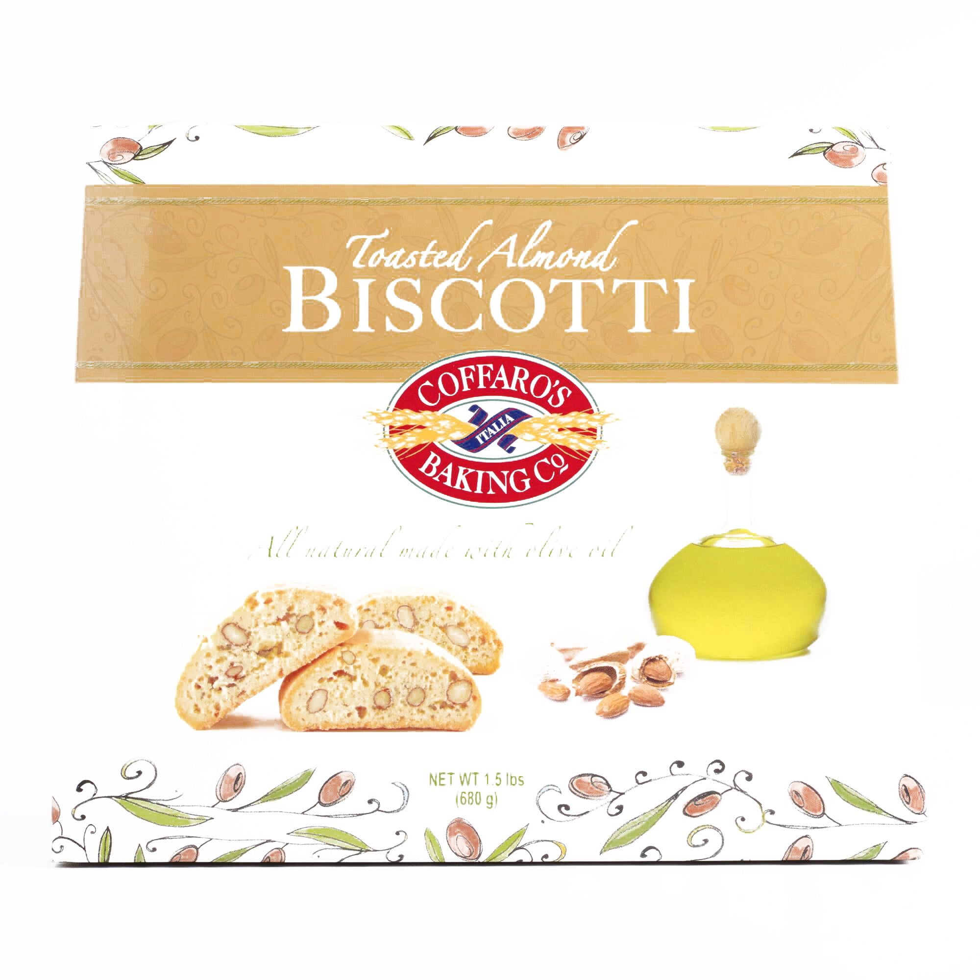 Coffaro Almond Biscotti 24 oz each (1 Item Per Order, not per case) by