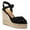 Black, variant on Women Peep Round Toe Espadrille Wedge High Heels Cross Strap Buckled Platform Sandals Summer Date Casual Dress Shoes Size 9 Brown