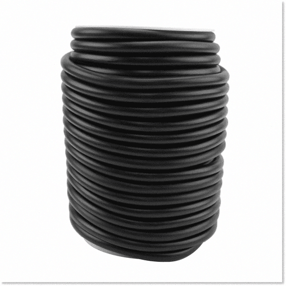 5ft Black Solid Rubber Cord 8mm Round for Beading Jewelry - Durable & Versatile Crafting Material