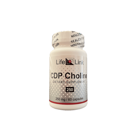 LifeLink's CDP-Choline (Citicoline) | 250 mg x 60 caps | Gene Regulation, Repair Nerve Tissue, Regulate Hormones, Improve Mood, Brain Health | Gluten Free & Non-GMO | Made in the USA