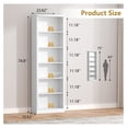 thumbnail image 3 of SONGMY White Bookshelf, 75" Tall Bookcase, 6 Tier Adjustable Storage Shelves, Book Shelf with Anti-Tipping Device, Floor Standing Modern Display Rack for Living Room, Bedroom, Office, 3 of 9