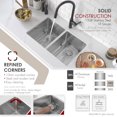 thumbnail image 3 of Stylish Dual Mount 28" Stainless Steel Double Bowl Kitchen Sink with Grids & Strainers S-300TG, 3 of 11