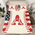 thumbnail image 2 of jejeloiu Baseball Games Twin Sheet Sets,Letter A Monogrammed Bedding For Boys Kids 3-Piece, 2 of 7