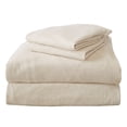 thumbnail image 4 of Great Bay Home Cotton T-Shirt Jersey Knit Flannel Sheet Set  (Queen, Oatmeal), 4 of 6