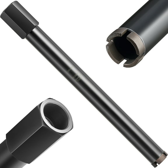 VEVOR Core Drill Bit, 1-1/2 inch Diameter, 14 inch Drilling Depth, 1-1/4 in-7 Internal Thread, High-Precision Welding Technology, Wet Diamond Core Bit for Reinforced Concrete, Bricks, and Masonry