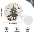 thumbnail image 2 of Ryvnso Christmas Tree Snowflakes Print Round Plate Mats Dining Table Placemat Set of 4 for Holiday Decoration, 2 of 7