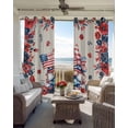 thumbnail image 6 of Independence Day Blackout Curtains for Bedroom Living Room Darkening Curtains 84 Inch Length 2 Panels Set Patriotic Gnomes USA Flag Flowers Retro Window Curtain Window Treatment Drapes 42"x84", 6 of 9