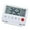 White, variant on Small Digital Travel Alarm Clock LCD Display with Date Temperature Snooze and Backlight Battery Operated Desk Clock
