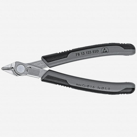 Knipex Diagonal Cutting Plier,4-29/32" L 78 13 125 ESD