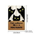 thumbnail image 4 of AMHNF Cats Welcome People Tolerated Linen Garden Flag for Halloween Home Outdoor Garden Yard Decor 12x18 inch, 4 of 5