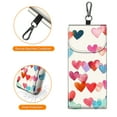 thumbnail image 4 of Fintie Double Glasses Case with Carabiner Hook, Portable Vegan Leather Eyeglass Case Anti-scratch Sunglasses Pouch, Raining Hearts, 4 of 8