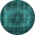 thumbnail image 1 of Ahgly Company Indoor Round Persian Turquoise Blue Traditional Area Rugs, 6' Round, 1 of 4