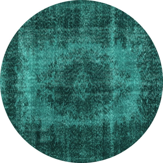 Ahgly Company Indoor Round Persian Turquoise Blue Traditional Area Rugs, 6' Round