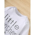thumbnail image 3 of Newborn Baby Boy Clothes "Little Brother" Letter Printed Romper + Gray Pants + Cap 3PCs Infant Fall Winter Clothing Set, 3 of 5