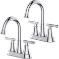 thumbnail image 1 of Bathroom Faucets Hurran, lavabo cromado de 4 pulgadas con 3 orificios, paquete de 2, 1 of 7