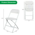 thumbnail image 4 of Wangbujianwang 6PACK-White Folding Chairs, Portable Party Chairs, Plastic Folding Chair,Stackable Commercial Seats with Steel Frame for Office Wedding Party Patio Dinning Events, 350lbs Capacity, 4 of 9