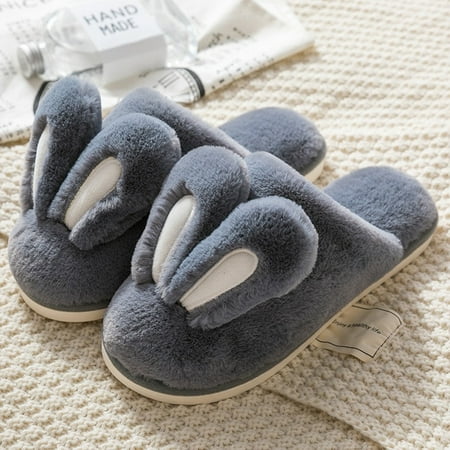 

CoCopeanut Autumn Plush Home Slippers for Women Cute Family Indoor House Flip Flops Ladies Winter Pink Fuzzy Flat Ladies Cozy Shoes Slides