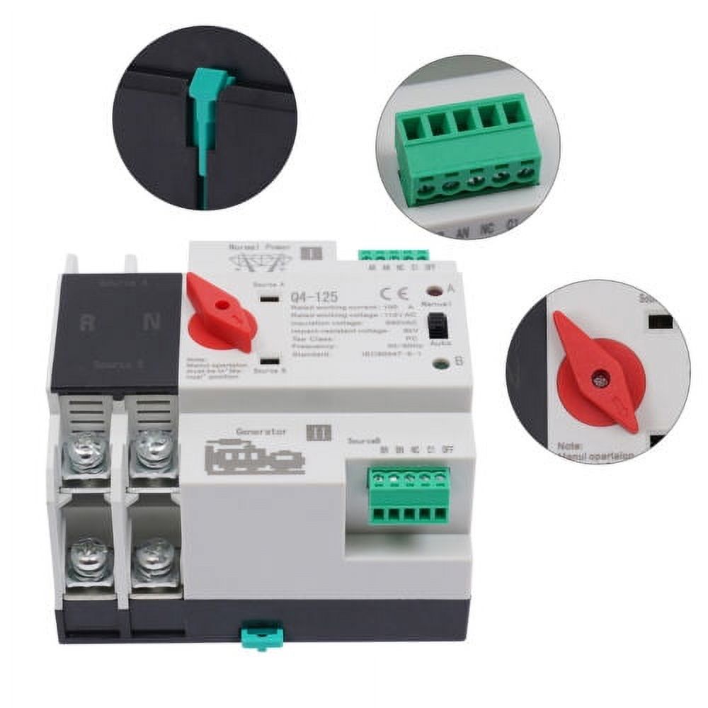 2P 100A 110V Dual Power Automatic Transfer Switch Generator Changeover Switch