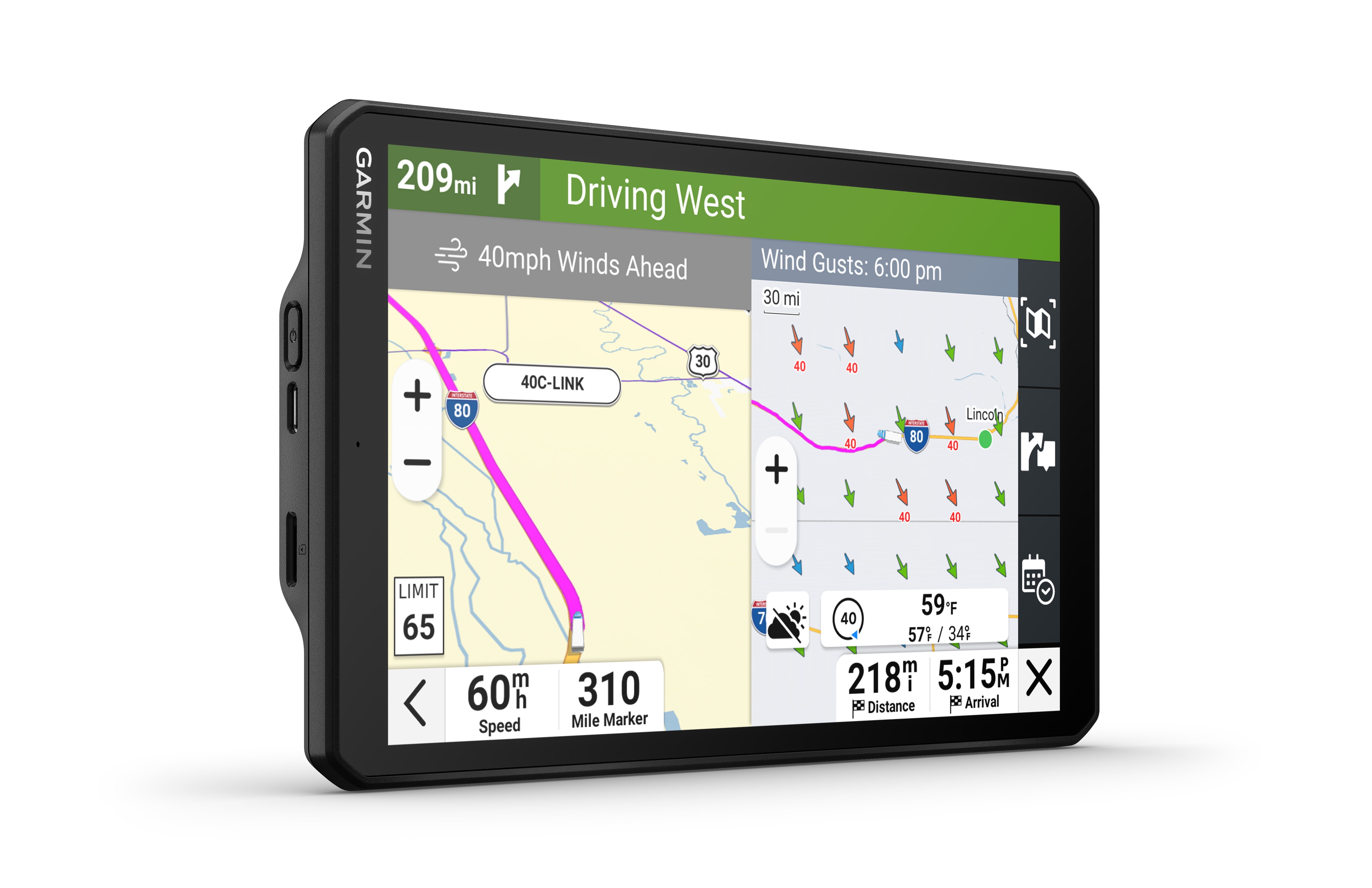 Open Box Garmin dēzl™ OTR820, Large High-Res 8” GPS Truck Navigator, Custom Truck Routing, Satellite Imagery, Wind Speed, Community-Shared Loading Docks, Truck Entrances & Parking, Dual-Orientation Display