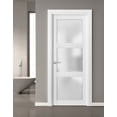thumbnail image 3 of Pantry Kitchen Lite Door with Hardware | Lucia 2552 White Silk with Opaque Glass | Single Panel Frame Trims | Bathroom Bedroom Sturdy Doors, 3 of 6