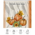 thumbnail image 5 of Thanksgiving Pumpkin Bed Skirt California King Size 16in Drop, Fall Maple Leaf Sunflower Orange Strips Wrap Around Dust Ruffle Bedskirts, Wrinkle&Fade Resistant Easy Fit Bedskirt with Elastic, 5 of 8