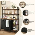 thumbnail image 4 of Laundry Basket,Laundry Hamper 2 Section with Side Shelves,3 Tiers Laundry Sorter with 2 Pull-Out and Removable Laundry Bags,Black & Rustic Brown, 4 of 9